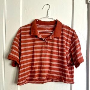 American Eagle cropped polo shirt